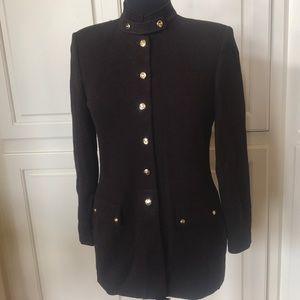 Chocolate Brown St. John Blazer - Gold Buttons